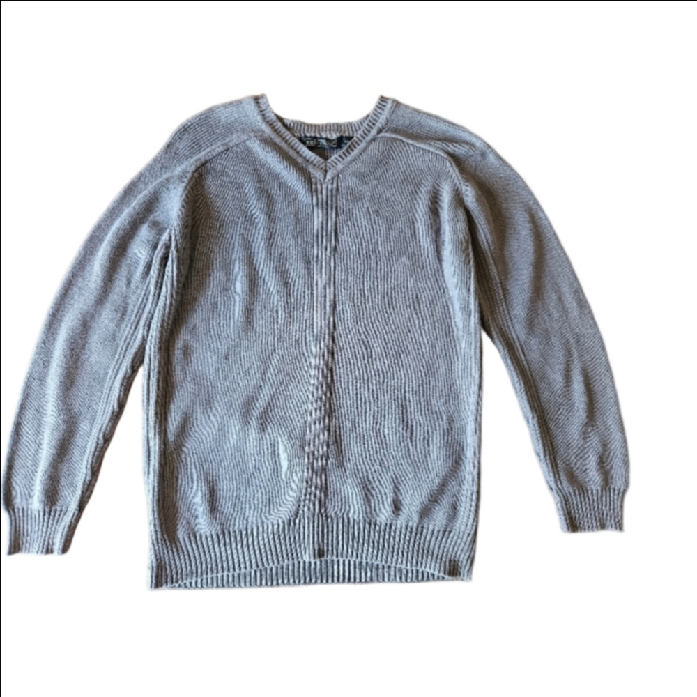 Britches Gray V-Neck Men's Knit Sweater Size Medium